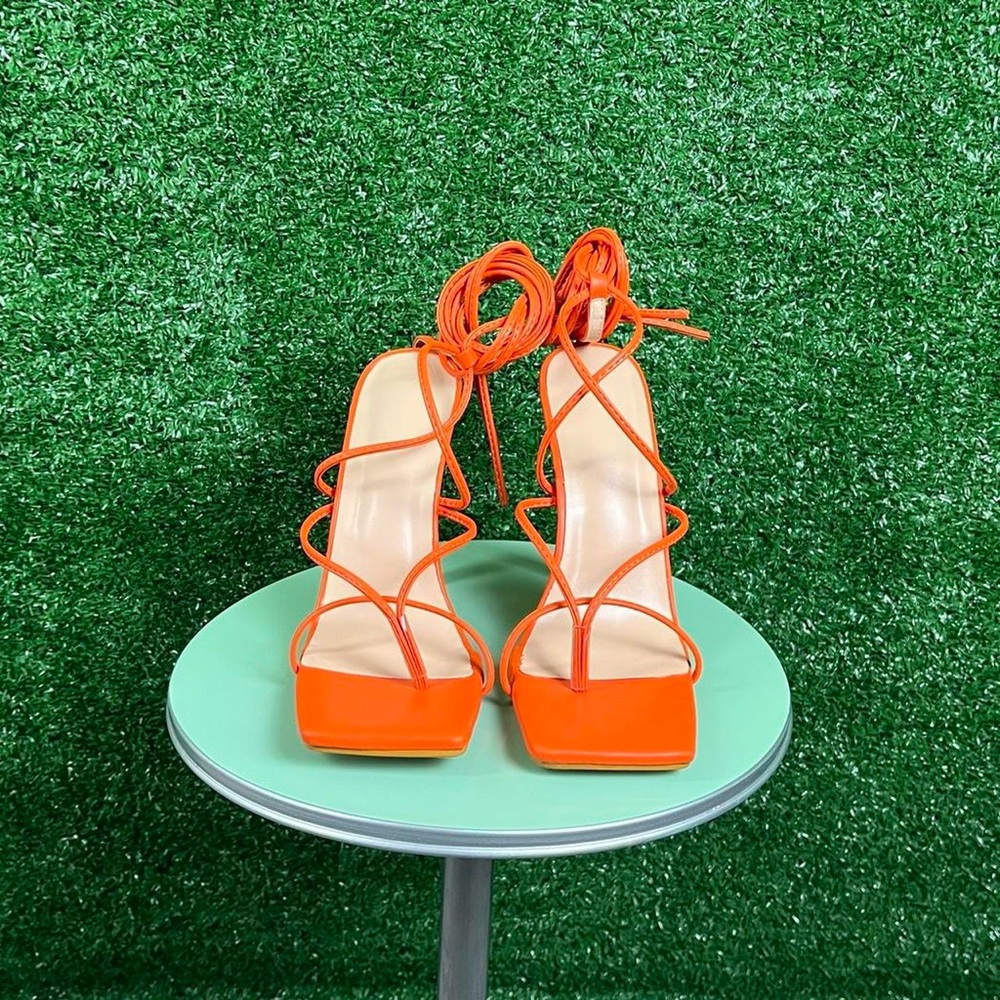 Orange sandal heels